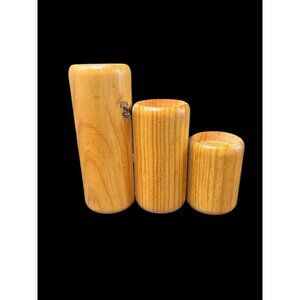 Vintage Myrtle-wood Mid-Century 3 Tapered Candle Holder Hand Turned Oregon? MCM